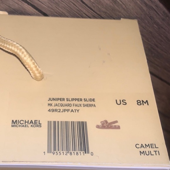 Michael Kors JUNIPER SLIDE SLIPPER in Camel Multi NWB size 8W BNWT - Picture 10 of 10